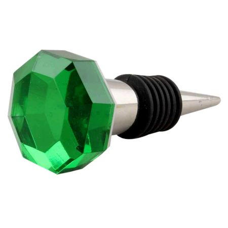 Green Flat Octagon Dresser Glass Wine Stopper Online